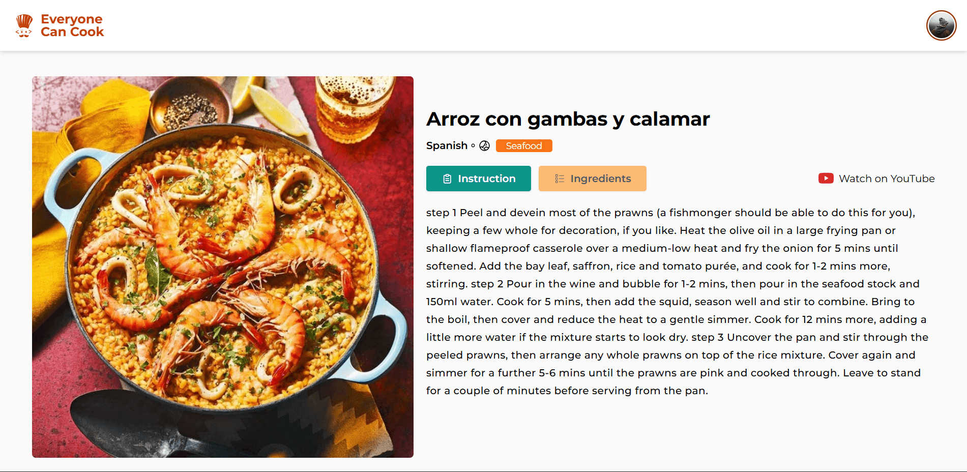Everyone Can Cook app screenshot