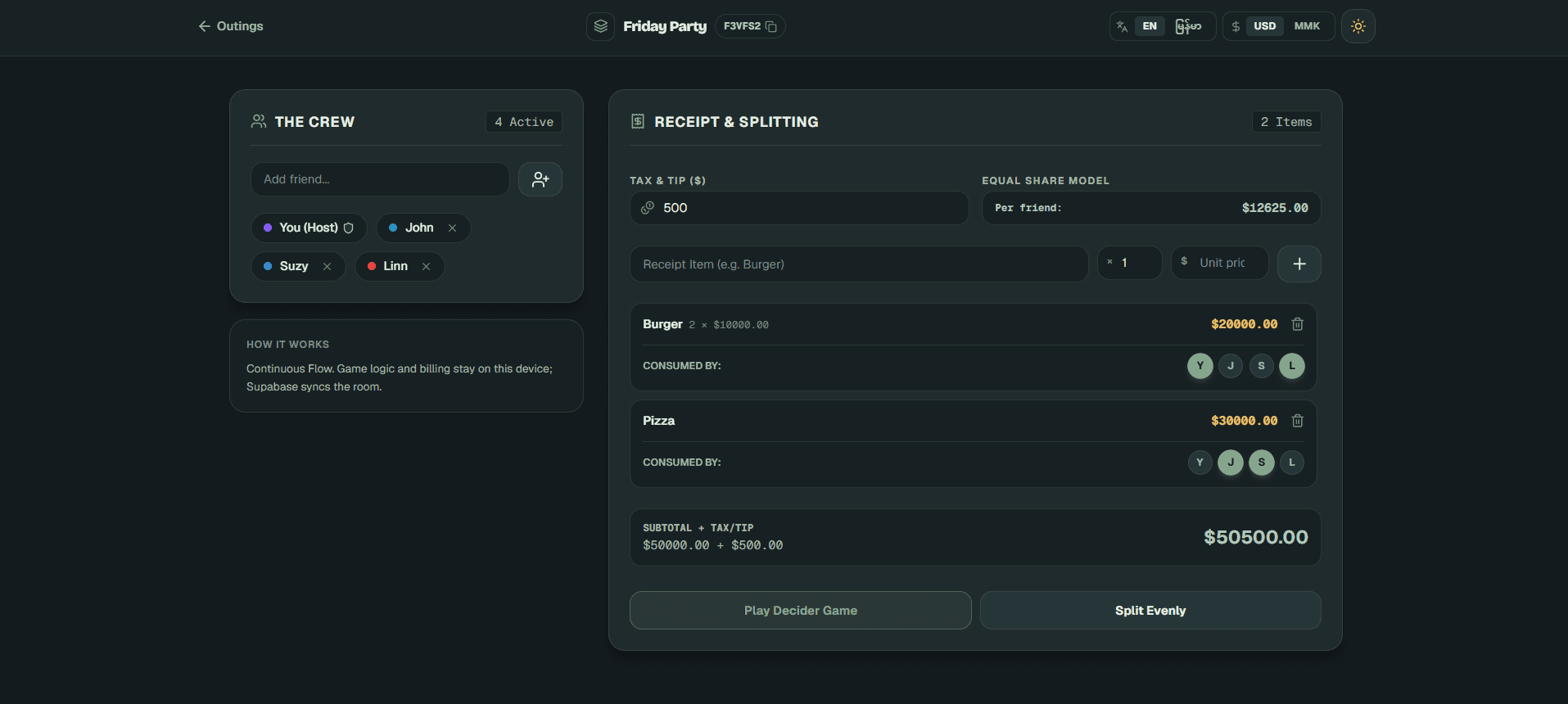 SplitFun app screenshot